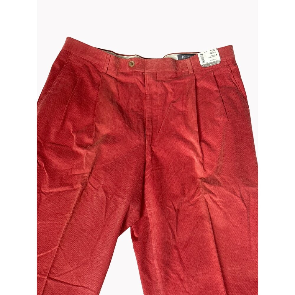 Hickey Freeman Devon 36R Corduroy Pants Rust 100% Cotton Raw Hem New